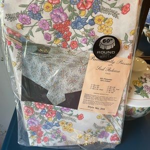 Brand new 60” Round Floral Vintage Tablecloth